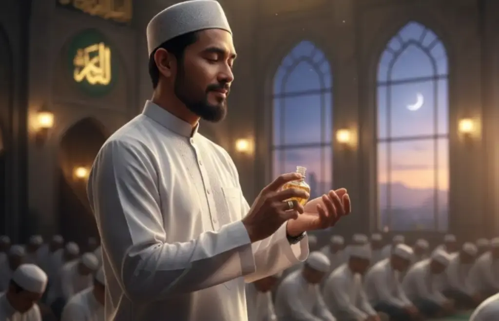 Ilustrasi-Penggunaan-Parfum-saat-Shalat