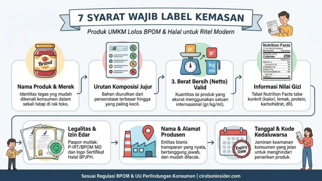 Produk UMKM Sulit Tembus Minimarket? Bongkar 7 Rahasia Label Kemasan yang Sering Diabaikan! infografis-7-syarat-label-kemasan-produk-umkm-lolos-bpom-dan-halal