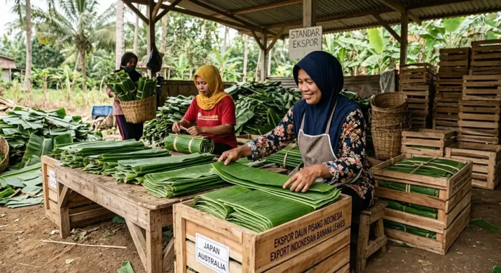 Lahan Basah Emas Hijau, Rahasia Daun Pisang Lokal Laris Manis di Jepang hingga Amerika