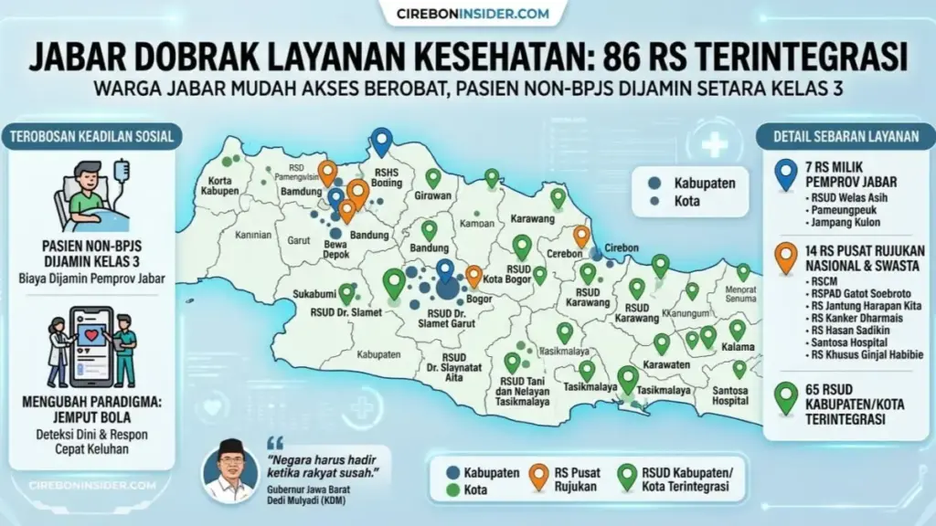 ​Dobrak Layanan Kesehatan Jabar: 86 RS Terintegrasi, Pasien Non-BPJS Dijamin Kelas 3